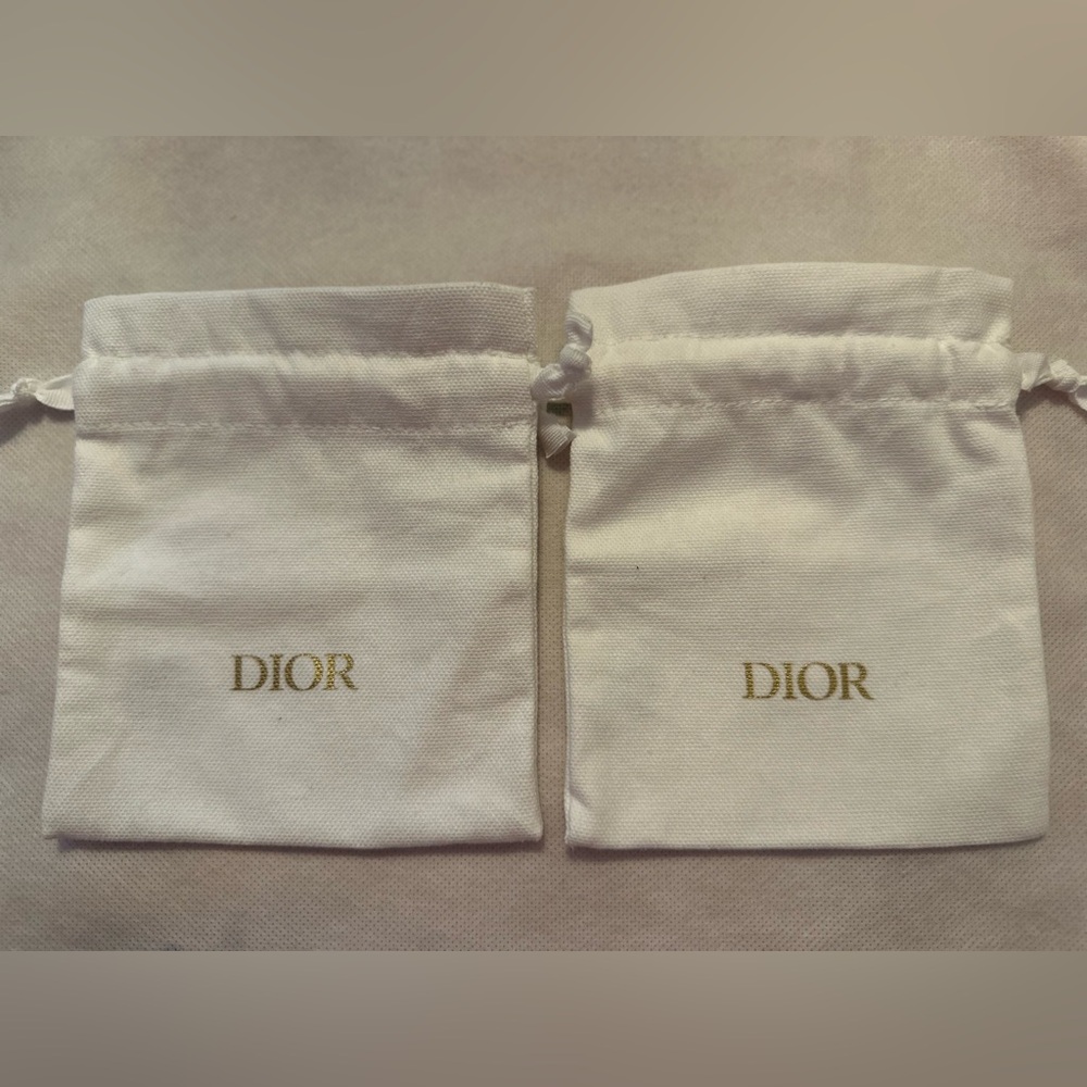 Dior White Bags with Gold Logo